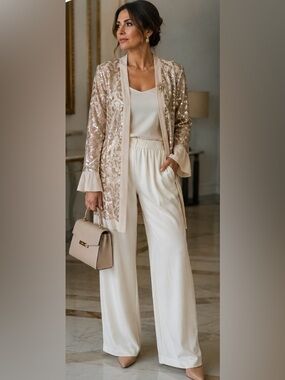 Susan Graver Soft Cream Occasion Jacket. New no tag